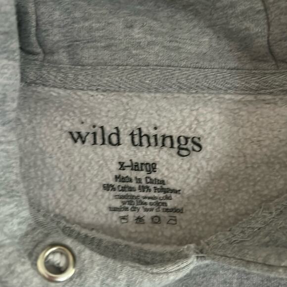 Wild Thing hoodie XL gray, Sherpa lined, hand pocket, no string on hood. - Picture 2 of 7